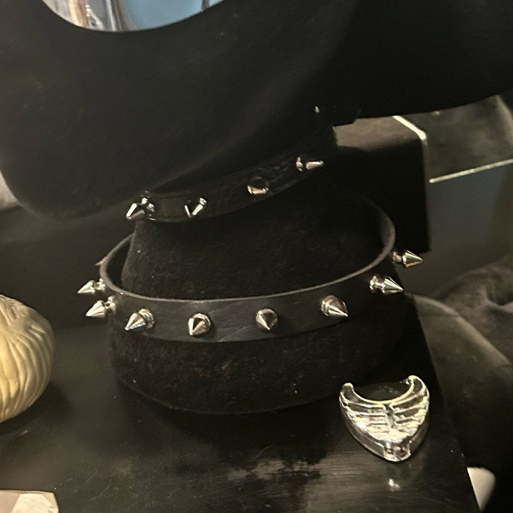 Black Studded Choker Necklaces